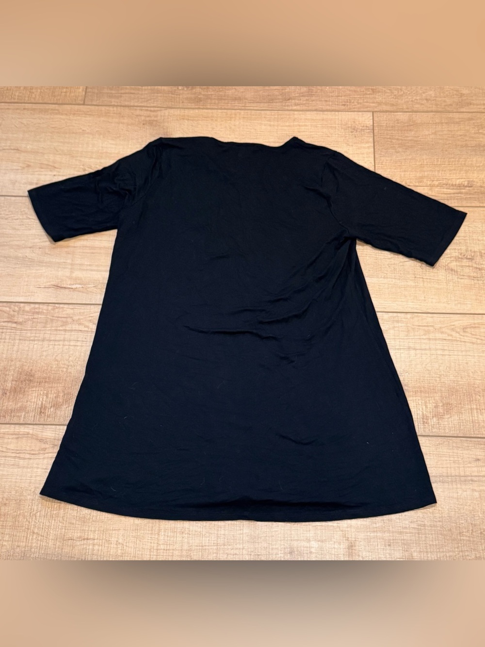 Eileen Fisher Black V-Neck Elbow Sleeve A-Line Swing Tunic M - Picture 4 of 9